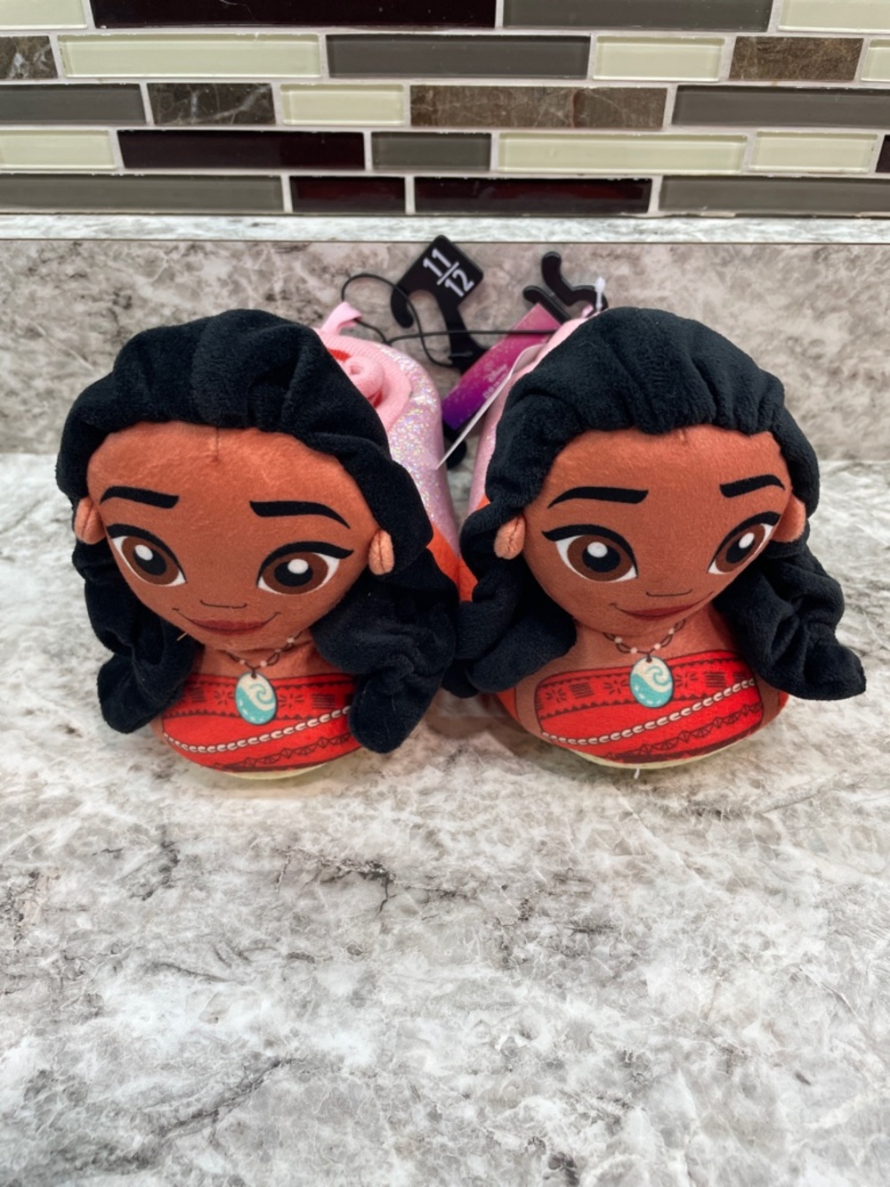 Moana Kids Slippers 3D Head NWT Size 11/12